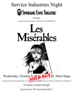 Flyer for Les Mis Benefit night